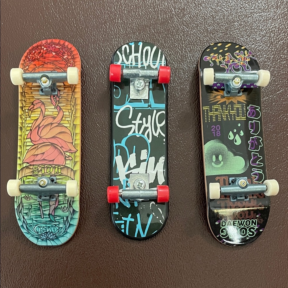 3 Colorful Fingerboard Skateboards by Tony Hawk